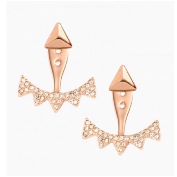 :: S&D RoseGold Pavé 6-in-1 Ear Jacket Earrings - Picture 5 of 8